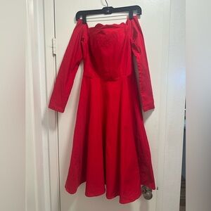 Off the shoulder elegant red dress